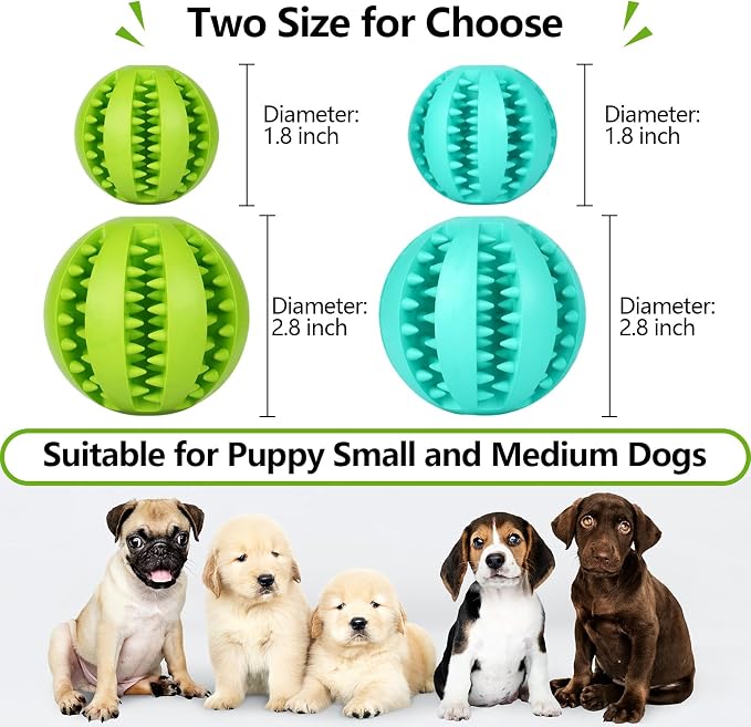 Puppy Chew Toys for Teething: 2Pack Dog Balls for Small Breed