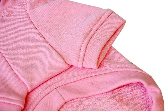 Lovelonglong Blank Basic Hoodie Sweatshirt for Dogs 100% Cotton Fits Small Medium Dachshund Large Dog Pink D-S