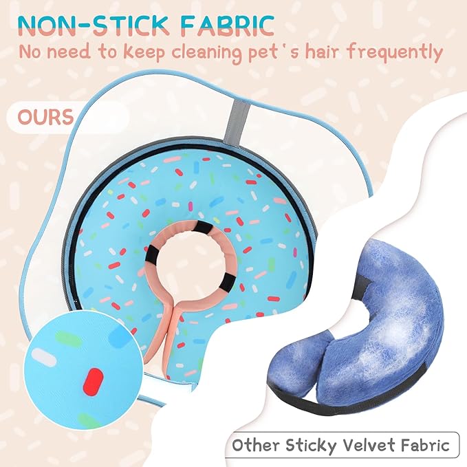 Supet Raised Inflatable Dog Cone Collar to Stop Licking, Soft Dog Cone Alternative After Surgery, Doggie Neck Donut Collar for Small Medium Large Dogs
