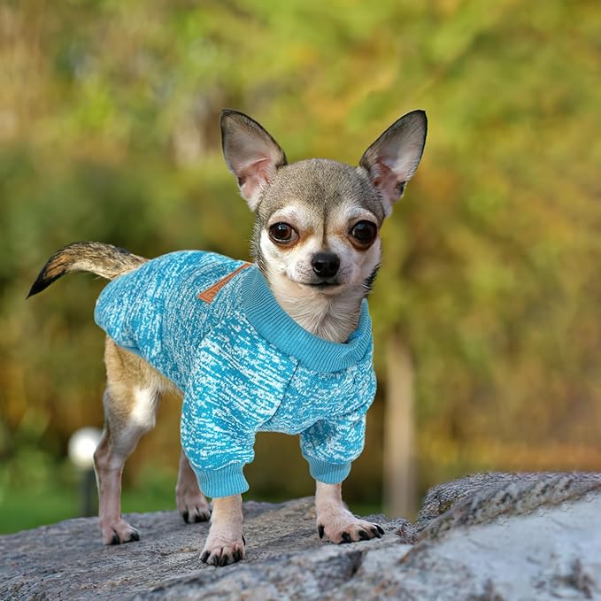 2 Pieces Dog Sweaters for Small Dogs Fall Clothes Male Winter Fleece Puppy Sweater Warm Thick Outfit Pet Small Dog Sweater for Boy Girl Yorkie Chihuahua,XS