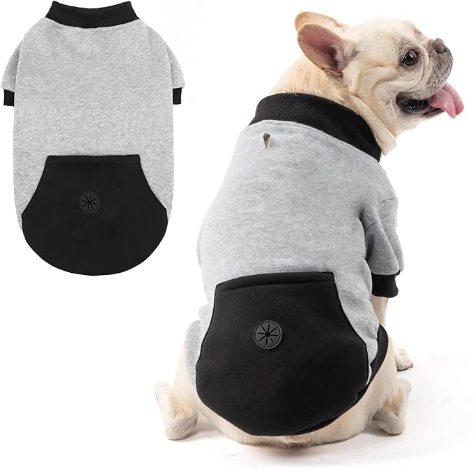 KOOLTAIL Dog Hoodie with Leash Hole，Cozy Fleece Turtleneck Winter Fall Warm Dog Clothes Sweater Sweatshirtfor Small to Medium Soft Winter Hoodie with Pocket for Easy Potty Break Access