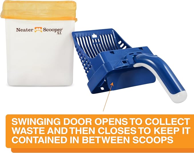 Neater Pet Brands Neater Scooper XL Cat Litter Scoop, 15 Refill Bags – Extra-Large Capacity Mess-Free Cat Litter Scooper with Bag for Large & Multiple Cats, Spill-Proof Litter Box Scooper with Holder