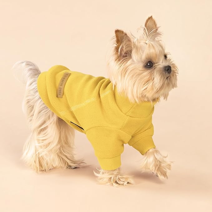 Fitwarm 3 Pack Classic Fleece Dog Sweater, Turtleneck Dog Sweatshirt, Winter Clothes for Small Dogs Boy Girl, Pet Pullover Jumper, Cat Apparel, Orange, Yellow, Coffee, Small