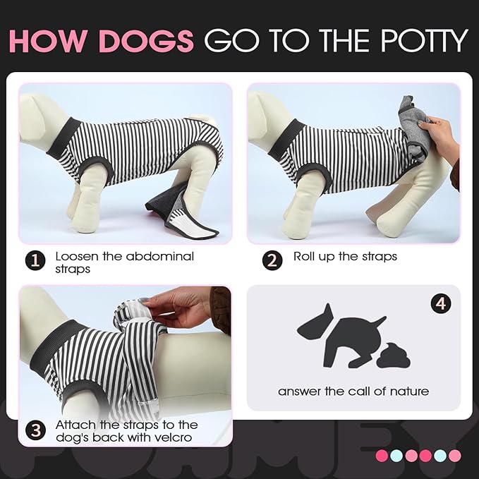 FUAMEY Dog Recovery Suit Male,Dogs Surgery Neuter Suits Puppy Spay Shirts for Female Protect Dog's Skin Anti Licking Abdominal Wounds Doggie Onesie Pet Bodysuit Alternative to Cone Gray Stripes S