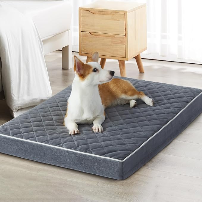 WNPETHOME Orthopedic XL Dog Beds Large Sized Dog, Waterproof Extra Large Dogs Bed with Removable Washable Cover, Multi-Needle Quilting Dogs Crate Bed