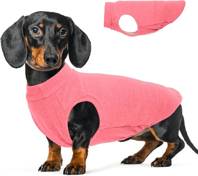 Dog Fleece Vest - Rosered, XL - Sleeveless Lightweight Shirts | Warm and Stretchable Sweater for Dachshund Dogs,Sweatshirt Indoor Daily Wear,Small to Medum Dogs Pullover