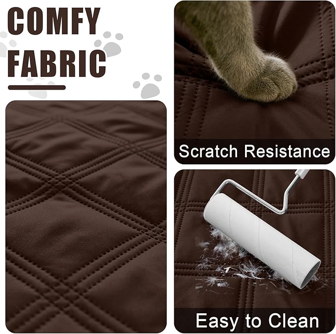 Smiry Waterproof Dog Bed Cover Blanket 30x70, Soft Reversible Pet Blanket, Washable Leakproof Cats Dogs Couch Cover for Sofa, Couch, Furniture, Lattice, Chocolate/Beige