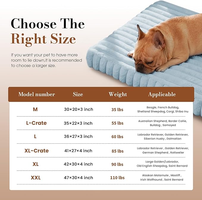 Cozila Dog Beds for Extra Large Sized Dog, Orthopedic Pet Bed with Waterproof Lining, Soft Short Plush Surface & Egg Crate Foam, Machine Washable Pet Mat with Removable Cover & Anti Slip Bottom