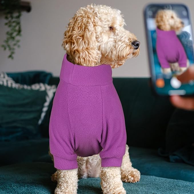 3 Pack Dog Sweater Fleece Pet Clothes Turtleneck Soft Warm Sweatshirt Dog Sweaters for Small Dogs Sweaters for Medium Dogs Boy Girl Pet(Pink+Hotpink+Purple,S/M)