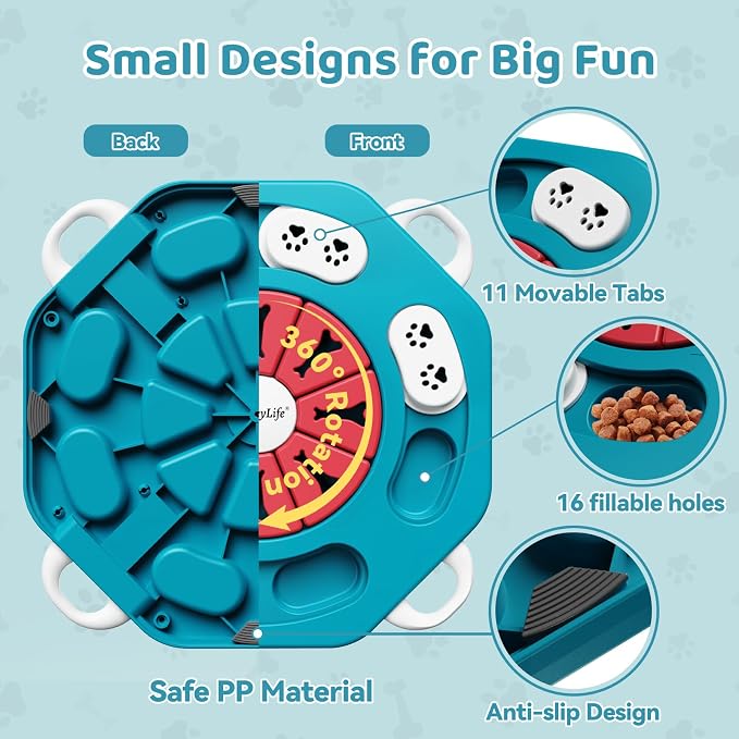 Dog Puzzle Toy for Smart Dogs, Interactive Dog Enrichment Toys,Level2(Blue)