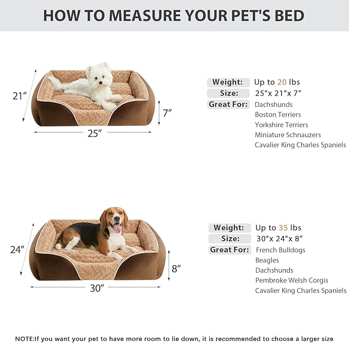 RRPETHOME Dog Beds Medium Sized Dog,Washable Rectangle Dog Bed for Medium Dogs,Orthopedic Pet Sofa Bed, Dog Couch Bed with Anti-Slip Bottom