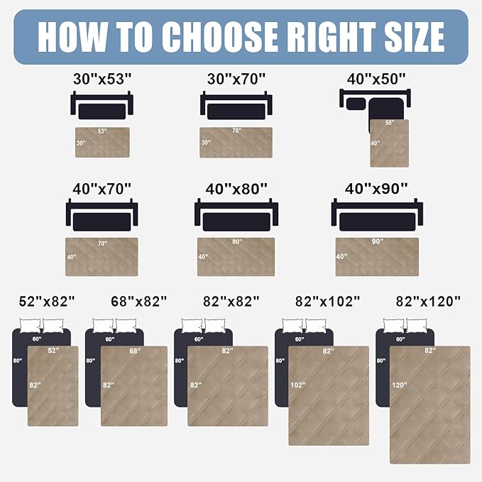 Smiry Waterproof Dog Bed Cover Blanket 30x70, Soft Reversible Pet Blanket, Washable Leakproof Cats Dogs Couch Cover for Sofa, Couch, Furniture, Lattice, Taupe/Taupe