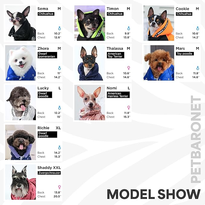 Waterproof Full Body Winter Jacket for Dogs, Dogs Snowsuit, Perfect for Cold Weather, Ideal for Small and Medium Breeds (Blue, XL:Chest 18.9'', Length: 14.2'')