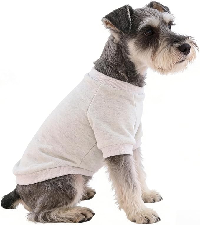 2 Pack Dog Hoodie for Small Dogs, Dog Sweatshirt Soft Warm Pullover Dog Clothes with Ribbed Cuffs for Schnauzer/Poodle/Chihuahua (Brown+White, X-Large)