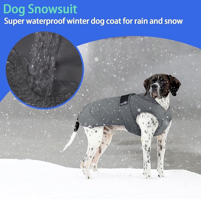 MIGOHI Warm Dog Coat Winter Dog Jacket,Waterproof Cold Weather Coats for Dogs,Fleece Jacket for Small Medium Large Dogs,Reflective Thick Fleece Vest with Leash Hole