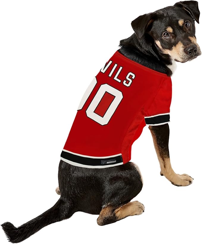 Pets First NHL New Jersey Devils Jersey for Dogs & Cats, Large. - Let Your Pet Be A Real NHL Fan!