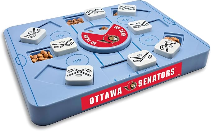 Pets First NHL Ottawa Senators Large Puzzle Toy, New Size, Interactive Dog Treat & Slow Feeding Toy