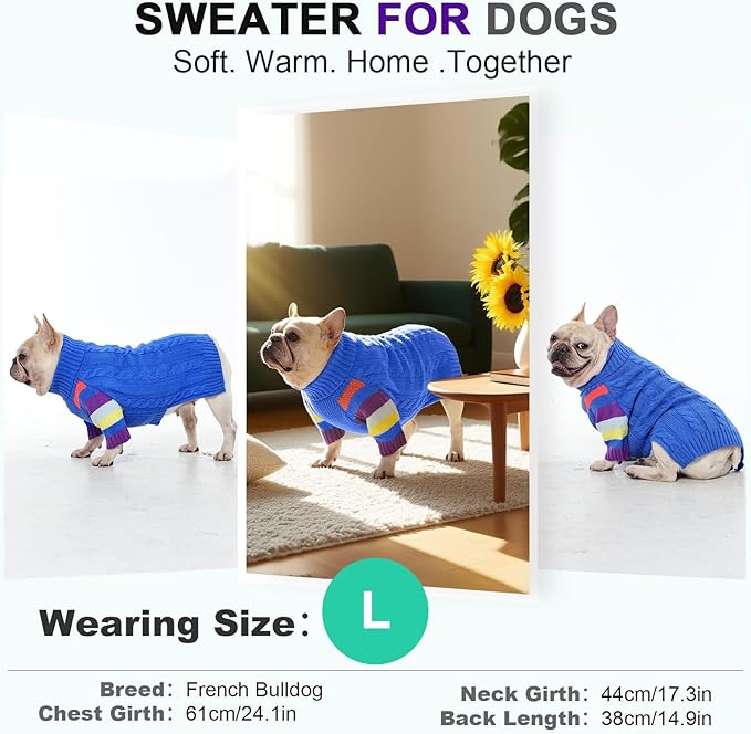 Sweaters for Large Size Dogs Winter, Turtleneck Extra Large Dog Sweater for Dogs Male Female, Thick Warm Christmas Dog Cold Sweater, Sweaters for Doggie Doberman, German Shepard (Blue XXXL)