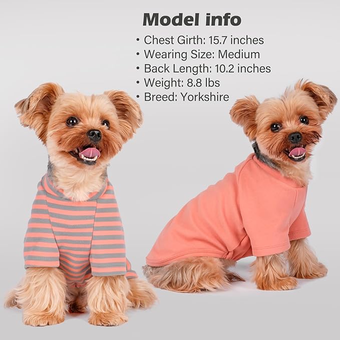 KYEESE 3Pack Dog Sweater, Soft Puppy Sweatshirt Stretchy Pullover Dog Sweater for Small Dogs Girl Boy, Lightweight Fleece Cat Shirt Pet Clothes with Sleeves, M