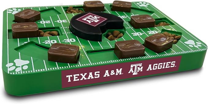 Pets First NCAA Texas A&M Aggies Puzzle Toy, Puzzle Treat Dog Toy, Interactive Dog Treat Toy, Dog Puzzle Feeding Slow Toy