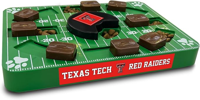 Pets First NCAA Texas TECH Raiders Puzzle Toy, Puzzle Treat Dog Toy, Interactive Dog Treat Toy, Dog Puzzle Feeding Slow Toy