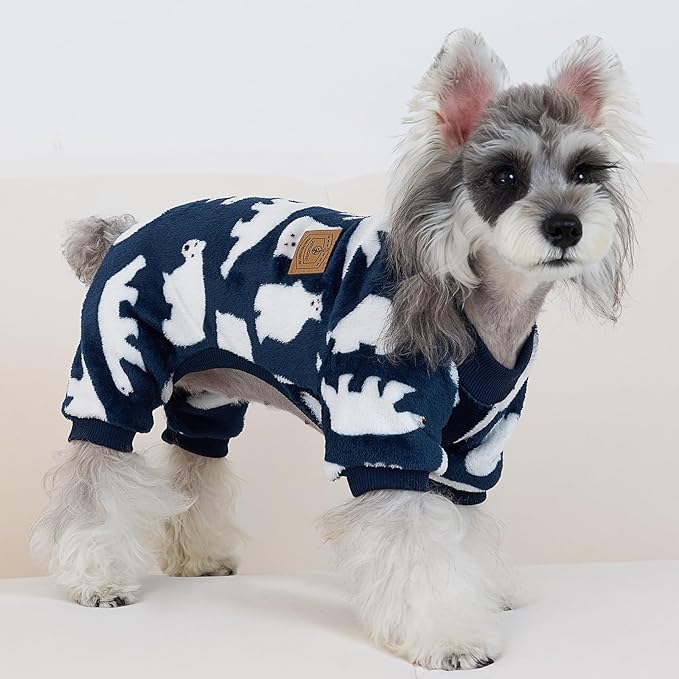 XPUDAC Dog Pajamas Polar Bear Fleece Dog Sweater for Small Medium Dogs Girl Boy Winter Puppy Clothes Pet Outfit Jumpsuit, 2XL