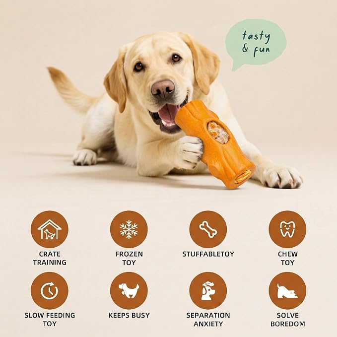 2 Pack Dog Toys for Aggressive Chewers Orange & Blue