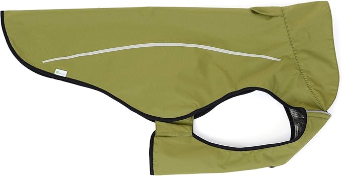 Mile High Life Dog Raincoat, Adjustable Waterproof Reflective Rain Jacket for Small Medium Large Dogs, Lightweight Breathable Pet Rain Coat with Leash Hole(Lime Yellow,S Chest 22-25")