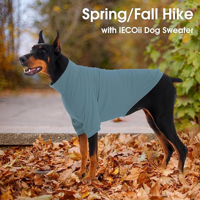 IECOii 2 Pack XXL Dog Fleece Sweater for Large Dogs, Warm Dog Turtleneck with Stretch for Pitbull Sweater, Fall Winter Pullover Dogs Sweatshirt with Sleeve, Indoor & Outdoor Sweaters for Walking, 2XL