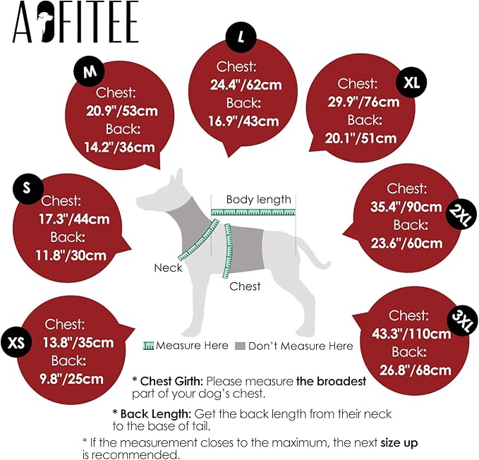 AOFITEE Dog Coat, Warm Dog Winter Jacket with Harness Built in, Waterproof Pet Snow Coat with Zipper on Back, Fleece Pet Sweater Puffer Jacket Snowsuit for Extra Large Dogs, Christmas Red XXXL