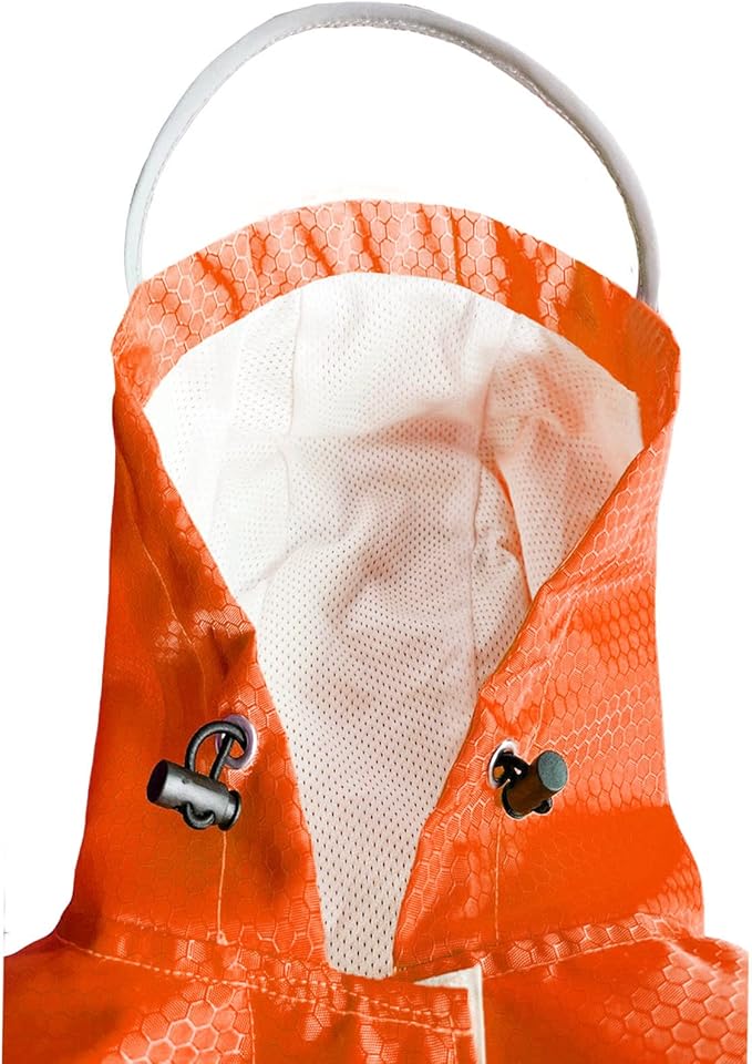 Dog Raincoat Waterproof Reflective Slicker - Lightweight Breathable Hooded Poncho Rain Coat Jacket with Adjustable Belly Strap and Leash Hole for Small Medium Large Dogs (Small, Orange)