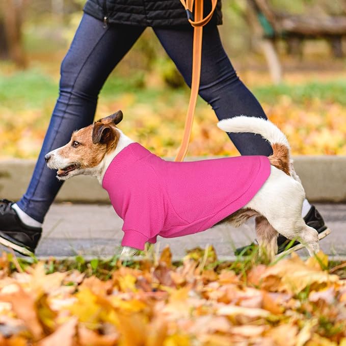 3 Pack Dog Sweater Fleece Pet Clothes Turtleneck Soft Warm Sweatshirt Dog Sweaters for Small Dogs Sweaters for Medium Dogs Boy Girl Pet(Pink+Hotpink+Purple,S/M)