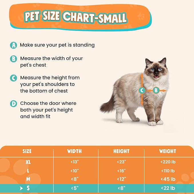2-Flap Cat Door for Wall, All Aluminum Small Doggy Door, Pets Up to 22 LB | Magnetic Seal, Energy Efficient, Wide Telescoping Tunnel for Walls, Durable Rust Resistant, Closing Panel, Safety Locks