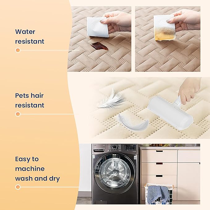 gogobunny 100% Double Sided Waterproof Dog Blanket Soft Pet Bed Cover Reversible Protect Furniture Couch Sofa Car for Puppy Cat Kids (Dark Beige/Light Beige, 82x120 Inch (Pack of 1))