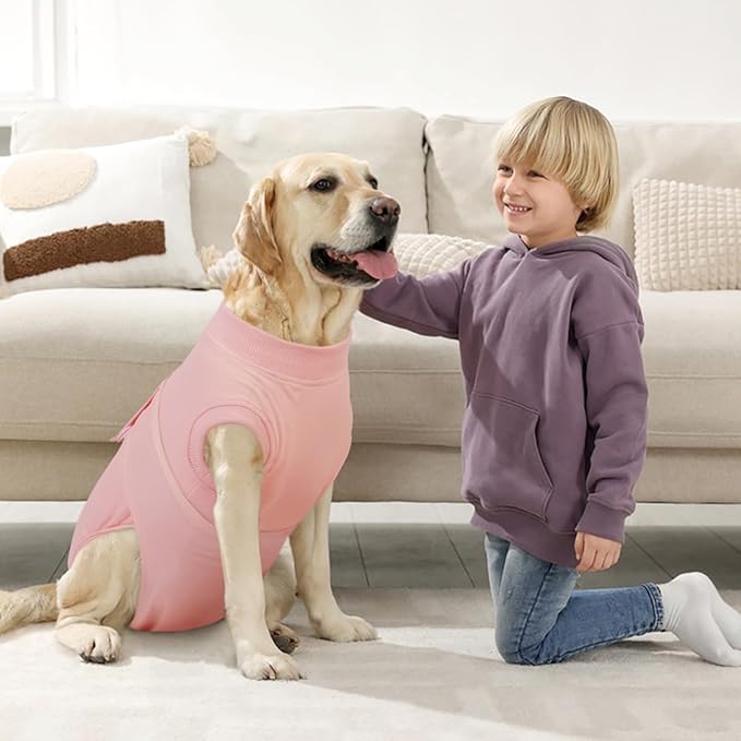 Kuoser Dog Surgery Suit - Female Spay & Male Neuter Recovery Onesie, Anti-Licking Abdominal Wounds Pet Surgical Recovery Bodysuit, Substitute E-Collar & Cone