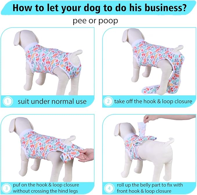 PetWarm Dog Surgery Suit, Dog Surgical Recovery Suit, E Collar Alternative for Dogs After Surgery, Abdominal Wounds Bandages Female Male Onesie for Dogs Spay Neuter, White, L