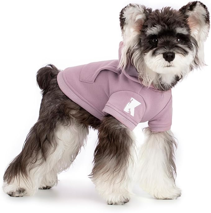 Koneseve Dog Hoodie & Cat Sweater, Warm Fleece Hooded Sweatshirt with Pocket for Small to Large Pets, Cozy Winter Outfit, Purple, XL