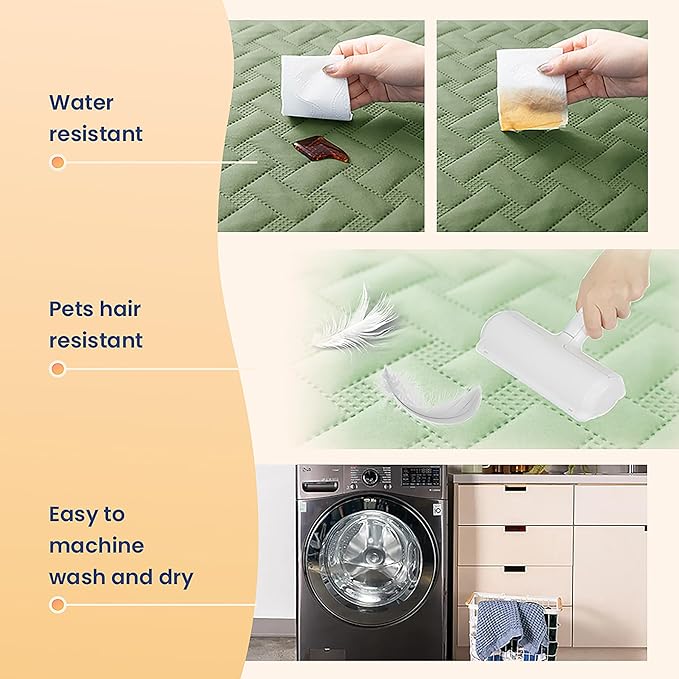 gogobunny 100% Double Sided Waterproof Dog Blanket Soft Pet Bed Cover Reversible Protect Furniture Couch Sofa Car for Puppy Cat Kids (Dark Green/Light Green, 68x82 Inch (Pack of 1))