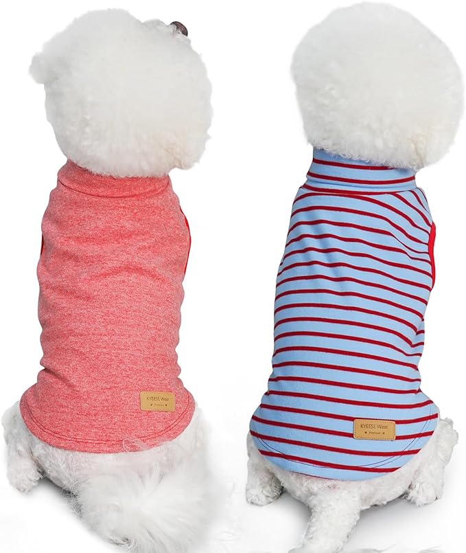 KYEESE 2Pack Dog Sweater Warm Dogs Clothes Stretchy Pets Clothes Turtleneck Dog Sweaters for Medium Dogs Girl Soft Pet Coats Turtleneck Pets Sweatshirt