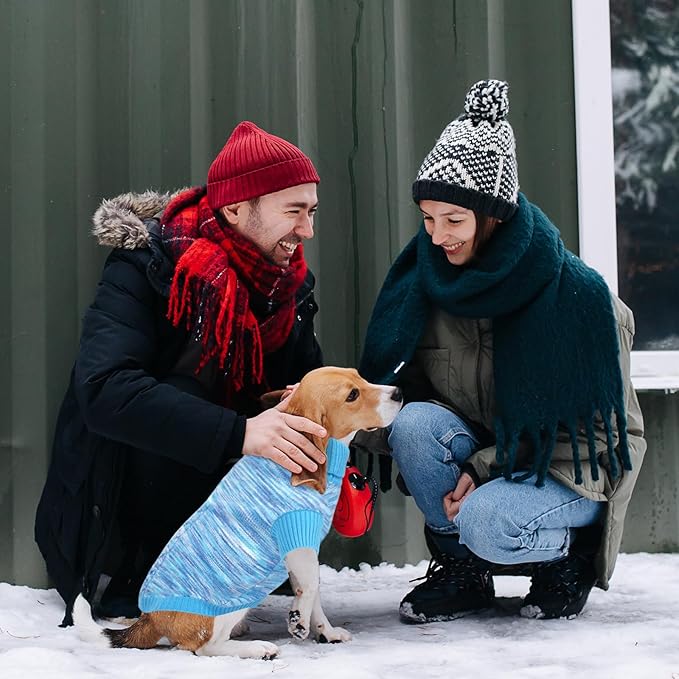 Pet Clothing,Turtleneck Dog Sweater,Sweaters for Dogs Boys and Girls,Pullover Dog Sweaters,Pet Knitted Clothes,Fit for Different Kinds Dogs,for Spring,Autumn and Winter(Blue L)