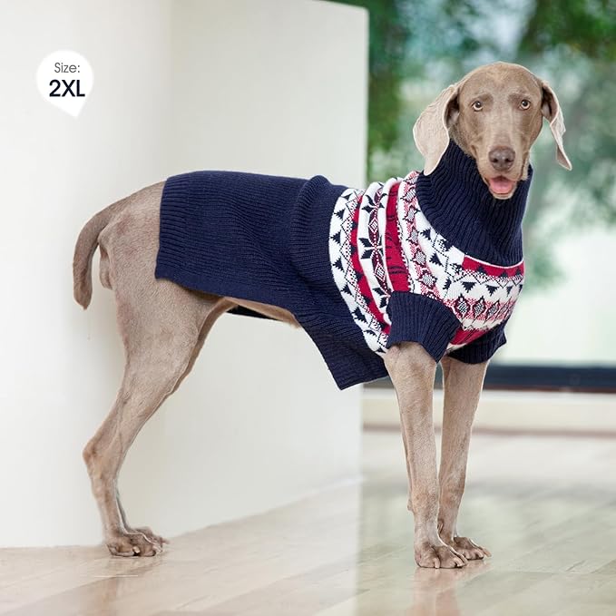 IECOii Medium Dog Sweater,Dog Sweaters for Medium Dogs Girl,Christmas Dog Sweater Turtleneck Dog Sweatshirt for Small Medium Dogs,Pet Pullover Jumper Blue Dog Sweater for Bichon,Jack Russel,M