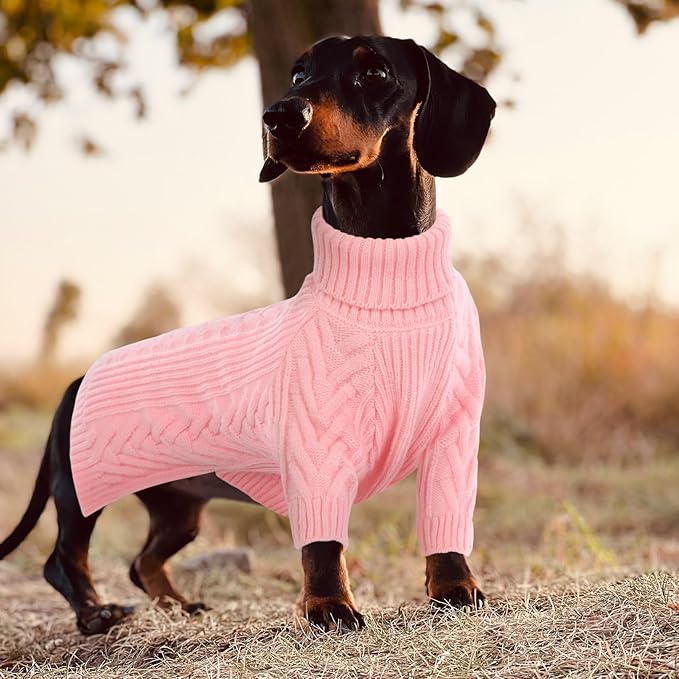ASENKU XL Dog Sweater, Dog Sweaters for Extra Large Dogs,Pet Sweatshirt Apparel Turtleneck Pullover Winter Pitbull, Labrador Retriever(Pink, X-Large)