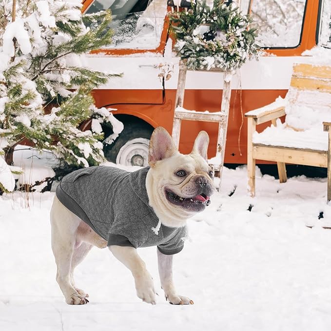 KOOLTAIL Small Dog Sweater, Ultra-Warm & Soft Winter Fall Sphynx Cat Clothes for Cats Only, Lightweight Dog Hoodie Sweatshirt for Small Dogs Boy Girl Yorkie, Chihuahua, Shih-Tzu, Puppy, Gray XXS