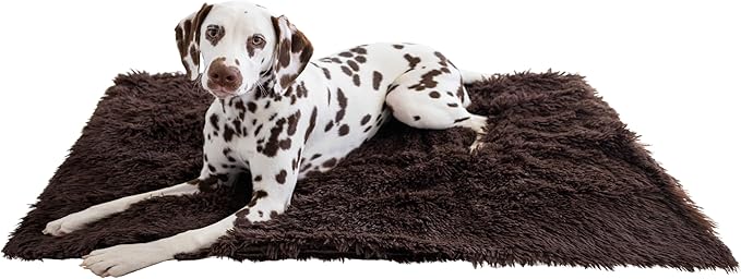 Best Friends by Sheri Calming Shag Dog Blanket – Ultra Soft Faux Fur Pet Throw, Anxiety-Relief, Lightweight Warm Bed Cover for Dogs and Cats, Machine Washable, Dark Brown, 30" x 40"