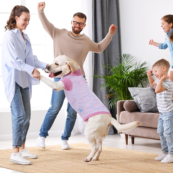 Pet Clothing,Turtleneck Dog Sweater,Sweaters for Dogs Boys and Girls,Pullover Dog Sweaters,Pet Knitted Clothes,Fit for Different Kinds Dogs,for Spring,Autumn and Winter(Pink XS)