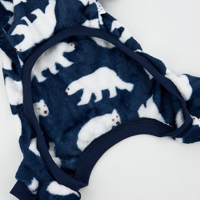 XPUDAC Dog Pajamas Polar Bear Fleece Dog Sweater for Small Medium Dogs Girl Boy Winter Puppy Clothes Pet Outfit Jumpsuit, L