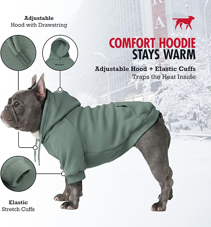Tuff Pupper Dog Hoodie | Premium Quality Insulated Fabric | Ultra Soft Interior for Superior Comfort | Elastic Cuffs & Drawstring for Warmth | Stretch Fit Suitable for All Breeds (Teal, XXS)