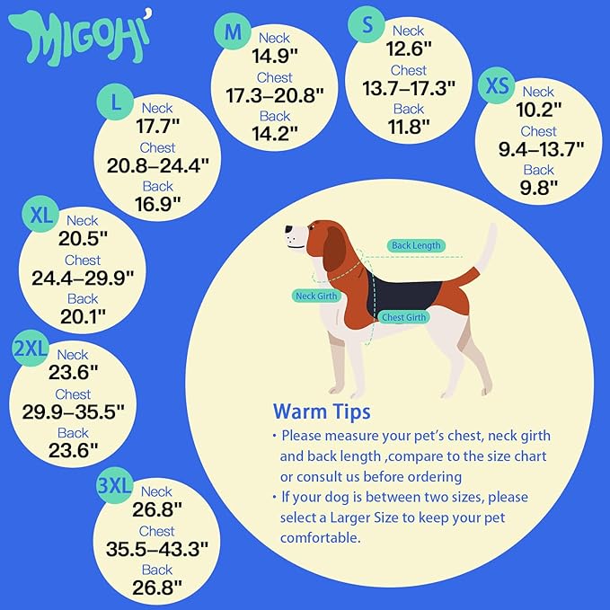 MIGOHI Waterproof Dog Winter Coat - Thick Dog Fleece Jacket with Reflective Strips, Warm Winter Snowsuit Sweater for Small Dogs,Machine Washable,French Bulldog,M,Orange