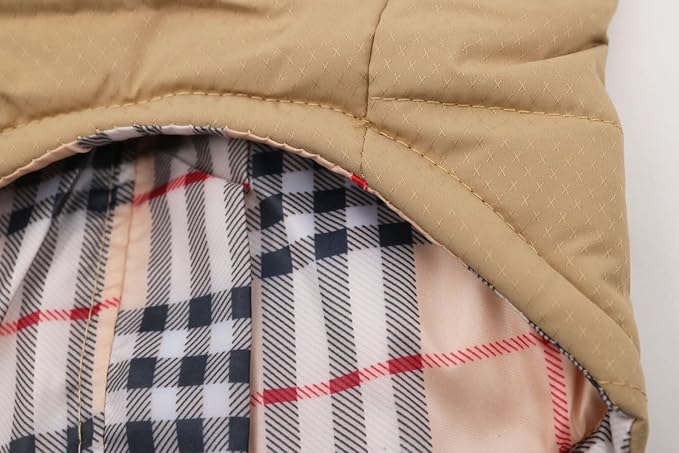 Dog Coats Warm Winter Dogs Jacket Pet Jackets Puppy Cold Weather Coat Pet Clothes for Small Dog, Khaki, X-Large