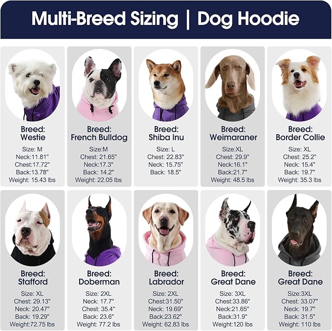 IECOii Dog Hoodie for Large Dogs, Great Dane Sweaters for Giant Breed Dogs, Breathable Lightweight Extra Large Pet Sweathshirt with Hood, XXXL Dog Hoodies for Mastiff, Pink, 3XL,(No Fleece Lined)